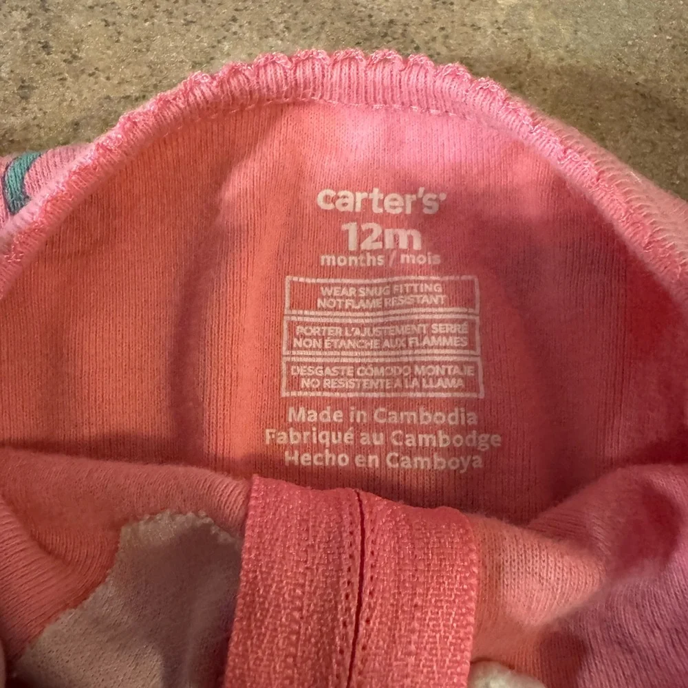 Carter's - 3 Pack Pink and Cream Kids Footies Pajamas, Size 12M